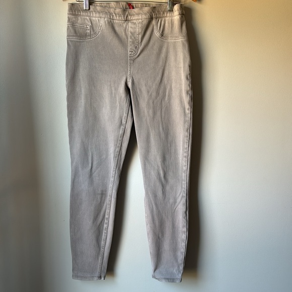 SPANX GRAY LEGGINGS HIGH RISE CROP ANKLE WOMENS SIZE L - Picture 2 of 5
